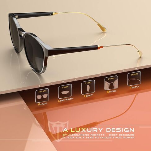 ATTCL Womens Round Classic Polarized Sunglasses for Women Retro Trendy UV400 Sunnies in Kuwait