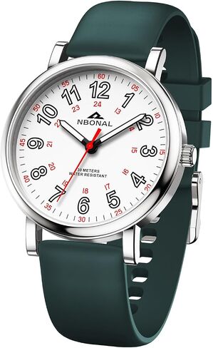NBONAL Nurse Watch for Medical Doctor Professionals Student Easy Read Dial with Luminous 24 Hours Red Second Soft Silicone Band 30M Waterproof in Kuwait