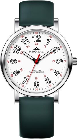 NBONAL Nurse Watch for Medical Doctor Professionals Student Easy Read Dial with Luminous 24 Hours Red Second Soft Silicone Band 30M Waterproof in Kuwait