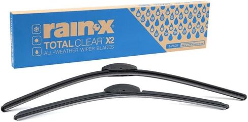 شفرات ممسحة شعاع شفافة إجمالية من Rain-X 810333 مقاس 24 بوصة و20 بوصة لأداء جميع الأحوال الجوية، ممسحة مطاطية لمسح نظيف سلس وتشغيل هادئ - قيمة عبوتين in Kuwait