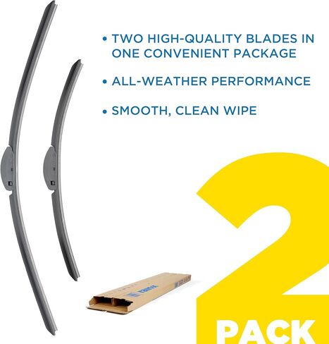 شفرات ممسحة شعاع شفافة إجمالية من Rain-X 810333 مقاس 24 بوصة و20 بوصة لأداء جميع الأحوال الجوية، ممسحة مطاطية لمسح نظيف سلس وتشغيل هادئ - قيمة عبوتين in Kuwait