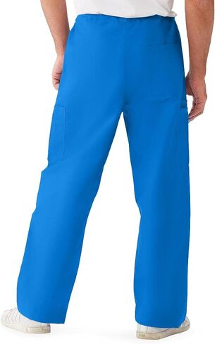 Medline 950DKWML-CM ComfortEase Unisex Non-Reversible Cargo Scrub Pant with Drawstring Waist, Tall Inseam, Black, Medium in Saudi Arabia