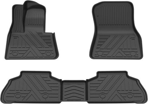 Custom Fit Floor Mats for 2019 2020 2021 2022 2023 2024 BMW X5, TPE All Weather Car Floor Liner & Car Accessories for BMW X5, 1st and 2nd Row Front & Rear Full Set - Black, 3Pc in Saudi Arabia