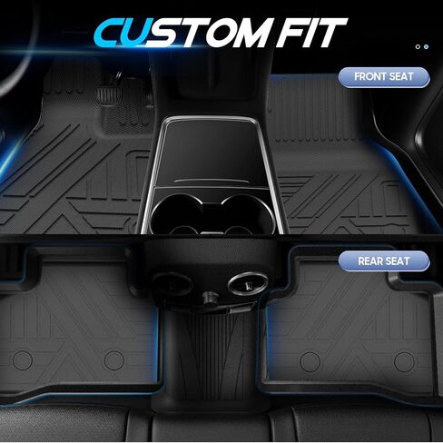 Custom Fit Floor Mats for 2019 2020 2021 2022 2023 2024 BMW X5, TPE All Weather Car Floor Liner & Car Accessories for BMW X5, 1st and 2nd Row Front & Rear Full Set - Black, 3Pc in Saudi Arabia