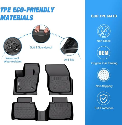 Nilight TPE Floor Mats for Ford Fusion Lincoln MKZ 2017 2018 2019 2020,All Weather Custom Fit Heavy Duty Floor Liners in Saudi Arabia