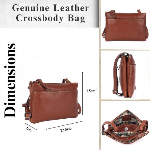 9 inch Genuine Leather Crossbody Sling Bags for Women, Trendy Casual Office Bag with Adjustable Strap in Kuwait