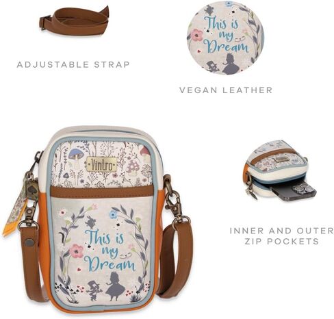 VINTRO Vegan Leather Crossbody Bag - Shoulder Bag with Easy-Access Zipper Pocket, Detachable Strap, Perfect for Daily Use in Saudi Arabia