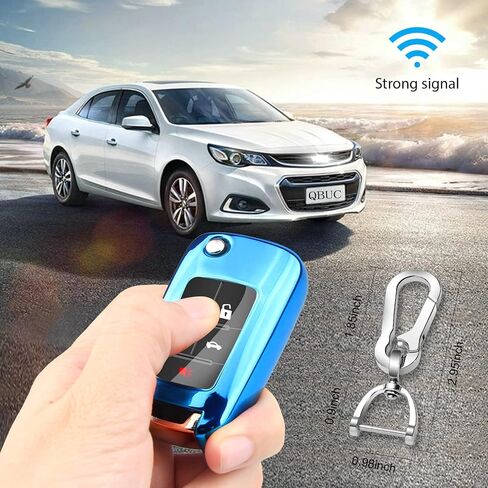 QBUC for Chevy Key Fob Cover With Keychain for Chevrolet Malibu Cruze Camaro Volt Equinox Sonic Impala Buick Regal Encore in Saudi Arabia