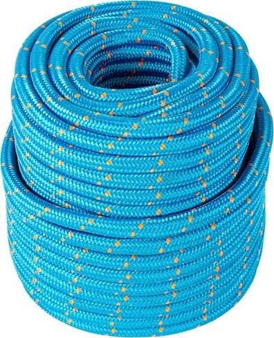 15-224 Double Braided Arborist Rope 0.55in. x 50ft. 8400 Lbs Breaking Strength Static Rope for Tree Work, Camping, Halyard, Swing, Sailing, Blue in Kuwait