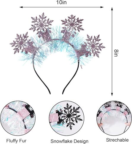 عيد الميلاد الأزرق ندفة الثلج عقال القوس توتو مجموعة بريق ندفة الثلج اللباس زي للفتيات عيد الميلاد حزب الشتاء حزب زي تأثيري الملحقات للفتيات in Kuwait