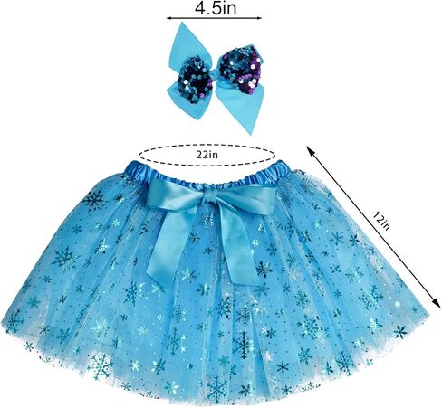 عيد الميلاد الأزرق ندفة الثلج عقال القوس توتو مجموعة بريق ندفة الثلج اللباس زي للفتيات عيد الميلاد حزب الشتاء حزب زي تأثيري الملحقات للفتيات in Kuwait