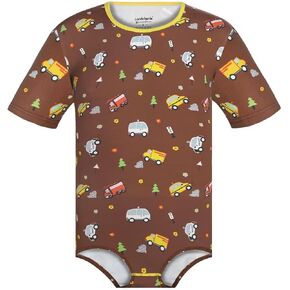 Mens Onesie Pajama Short Sleeve Romper for Men Print One Piece Bodysuit - Little Car