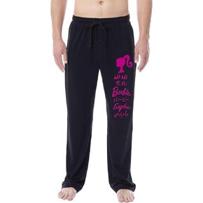 Barbie Mens' All Around The World Languages Title Logo Sleep Pajama Pants