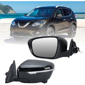 Right Passenger Side Mirror Compatible with Nissan X-trail T32 Rogue 2014-2020 with Heated Power Folding Turn Signal Camera Power Glass (13 Pins)