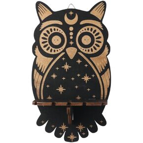 Lovely Wall Stand Wooden Crystal Stand Wall Hanging Display Stand,Aspen Crystal Shelf Display,Display Stand,Decorative Wooden Wall Shelving,Crystal Stone Storage Rack,(owl)
