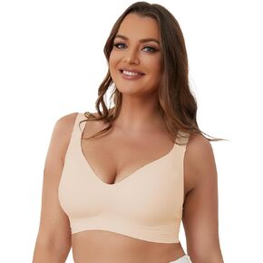 KOOAAICCHI Seamless Bra Wireless for Women Comfortable Bra with Full Coverage Soft Sleep Bras Padded Comfy Everyday Bras