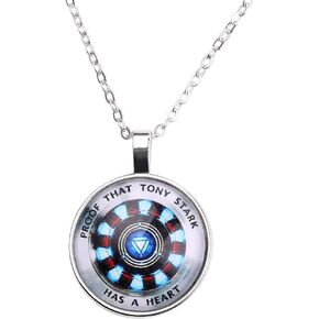 Iron Man Necklace - Proof That Tony Stark Has A Heart Circle Pendant Necklace for Men and Women, Creative Gift for Iron Man Fans