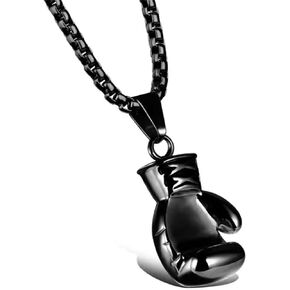Boxing Gloves Necklace for Men,Punk Boxing Chain,Goth Boxing Glove Charm Pendant Necklace,Stainless Steel Necklace for Men Women
