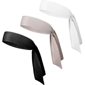 3PCS Sport Tie Headbands, Adjustable Sweatband for Men Women Tennis Head Tie Sweat Wicking Workout Head Band for Ninja Soccer Basketball Running Football Athletics