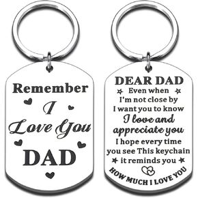 Gifts for Dad from Daughter Son, Dad Gifts for Christmas Fathers Day Birthday, Remember I Love You Dad Keychain, Best Dad Ever Gifts for Father New Dad Step Dad, Dad Gifts Dad Stocking Stuffers