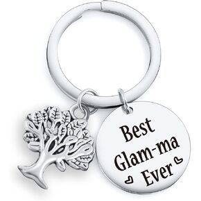 TzrNhm Blossom Glam-ma Gift Grandmother Gift Grammy Gift Mimi Keychain Granny Jewelry Grandmother Thank You Keychain grandma Christmas jewelry Glam-ma Christmas Keychain