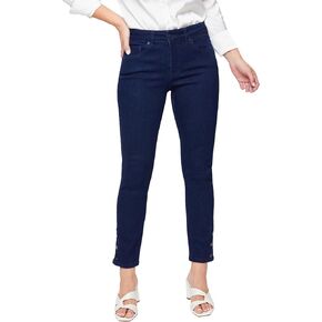 Royalty For Me Womens YMI Jeans Women's Fashion First Mid Rise Ankle Jean with Side Snaps