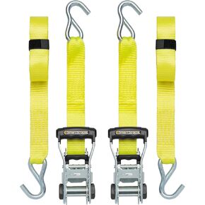 أشرطة سقاطة SmartStraps بطول 14 بوصة، عبوتان - قوة كسر 5000 رطل، حمل عمل آمن يصل إلى 1667 رطل - أشرطة ربط تجارية للبضائع الثقيلة ومعدات النقل والمركبات