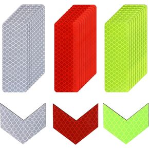 60PCS Reflective Stickers Tape & Stickers Set 3 Colors Reflector Tape - Ideal for Trailers, Helmets, Mailboxes, Backpacks - Reflective Stickers for Car (Rectangle and Arrow)