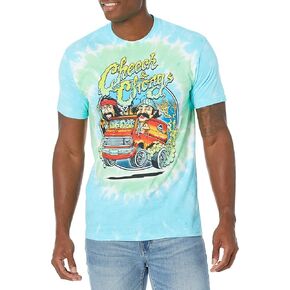 تي شيرت بأكمام قصيرة من Liquid Blue للجنسين للبالغين Standard Cheech وChong Smokin' Ride Tie Dye