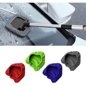 4 PCS Car Care Microfiber Cloths for Windshield Cleaner, Replaced Microfiber Pads Cover Kit, Car Windshield Cleaning Tool Bonnets, Interior Auto Window Cleaner Washing Pad Universal for Most Cars