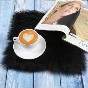Molain Sofa Carpets Area Rug Couch Chair Cover Pad 30 cm Small Square Suede Backing Soft Fluffy Seat Cushion Makeup Table Protectors Bath Mat Doormat Office Bedroom Decor Picnic Blanket