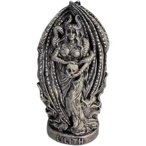 Lilith Resin Statue - Gothic Lilith Sculpture for Altars and Tabletop Decor, Inspired by Norse Mythology (Golden)