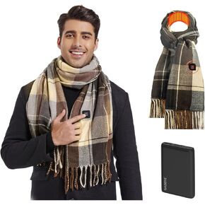 NABEKE Heated Scarf for Women and Men Rechargeable, Electric Scarf USB with Battery 3 Levels Temperatures Control Soft Warm Neck for Winter (Christmas Style) in Kuwait
