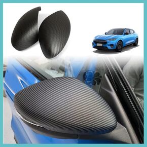 AOSKonology for Mach E Direct Add-on Carbon Fiber Side Mirror Cover Caps Compatible with 2021-2023 Mustang Mach-E Accessories(Carbon Fiber) 2