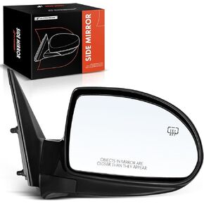 A-Premium Driver Side Power Door Mirror - Compatible with Hyundai Elantra 2007-2010 - Heated Manual Folding Black Outside Rear View Mirror w/Turn Signal and Blind Spot Detection - Replace# 876102H110