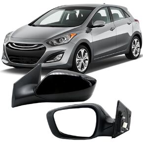 مرآة جانبية للركاب الأيمن تناسب 2014-2016 Hyundai Elantra مرآة الرؤية الخلفية باللون الأسود مع طي يدوي، تسخين، زجاج كهربائي، مرآة رؤية خلفية خارجية - استبدال # 876203X680 in Kuwait