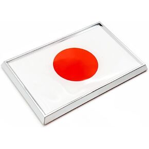 Japan Flag Sticker Emblem Japanese Decal Car Chrome Flags, 2 Pack, 3 x 2 inches