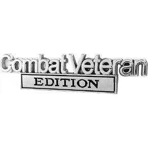 OnlyYou.X Combat Veteran Edition Emblem Combat Veteran Edition Badge Combat Veteran Edition Sticker Compatible with Universal Pickup and Car Black Chrome 1 Piece Metal
