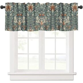 William Morris Enchanted Forest Valance Curtains, Mystic Floral Jungle Decor Abstract Flowers Pattern Window Treatments, Rod Pocket Drapes for Living Room Bedroom Bathroom, 54x18in 1P