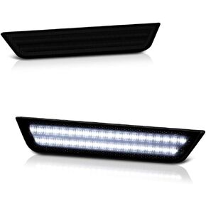 VIPMOTOZ Full White LED Smoke Lens Rear Side Marker Light Parking Lamp For 2010-2015 Chevy Camaro, Driver & Passenger Side