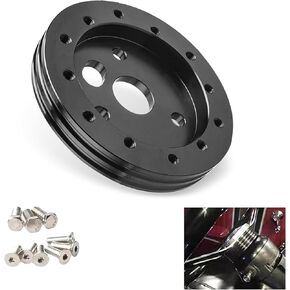 1 PC Car Steering Wheel Base Connector Conversion Spacer, 6 Hole to 3 Hole Round Metal Steering Wheel Quick Release Boss Kit, Universal Vehicle Steering Wheel Conversion Repair Tool (Black)