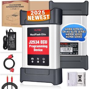 Autel MaxiFlash Elite VCI J2534 Pass-Thru ECU Programming Tool, 2025 Multi-Protocol PassThru Interface, Work with Autel MaxiSYS Elite II Elite MS908 MS908S Pro II MS908CV II MK908P MK908 Pro II & P-C