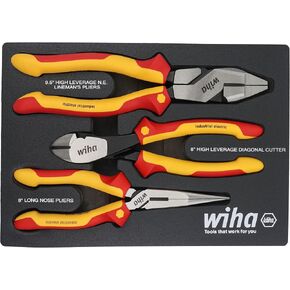 Wiha 32960 3 Piece Insulated Pliers and Cutters Tray Set