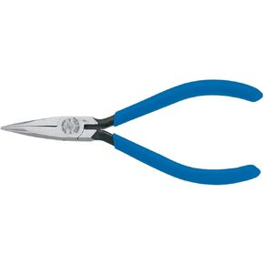 Klein Tools D321-41/2C Electronics Pliers, Slim Needle Nose, Spring Loaded, 5-Inch, Lightweight, Knurled Jaws, Curved Handle