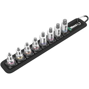 WERA 05003971001 Belt B 2 Zyklop in-Hex-Plus bit Socket Set with Holding Function, 3/8" Drive, 8 Pieces