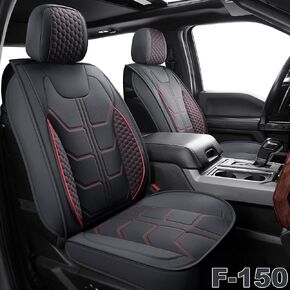 GXT Car Seat Cover Front Seats Cover with Waterproof Leather, Automotive Seat Cushion for Pickup Truck Fit for Select 2009-2022 Ford F-150 Models and 2017-2022 F250 F350 F450 Models (Grey)