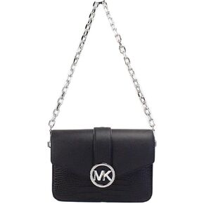 Michael Kors Carmen Medium Crocodile Embossed Convertible Shoulder Bag, Black in Saudi Arabia