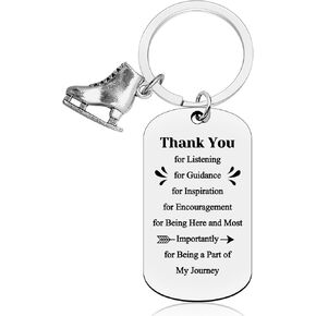 Ice Skating Gift Keychain Skating Coach Gift Thank You Gift for Figure Skater Gift Ice Skate Jewelry Gift Appreciation Keychain for Skating Lover Gift Birthday Graduation End of Season Gift for Coach