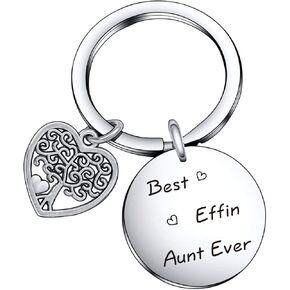 De&ai Best Aunt Ever Keychain for Aunt Appreciation Keychain New Aunt Keychain Auntie Gift Aunty Jewelry Christmas Jewelry for Aunt Birthday gift Best Effin Aunt Ever Keychain Sister Jewelry