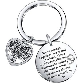 Partners in Crime Gift for Best Friend Jewelry, BFF gift Christmas Gift Handcuff Keychain